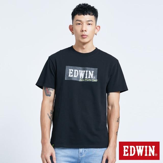 【EDWIN】第二代爆裂紋LOGO短袖T恤-男款(黑色)