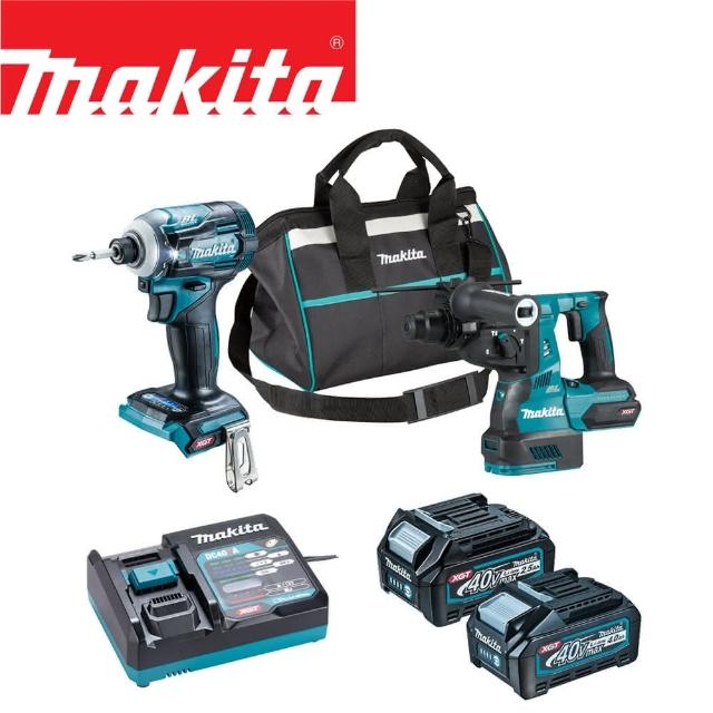 【MAKITA 牧田】40V鋰電無刷雙機組-鎚鑽＋衝擊起子機(DK0135G201)