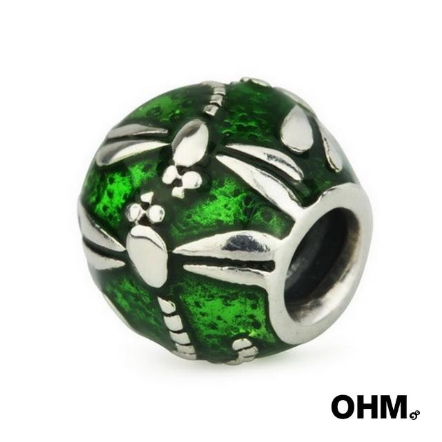 OHM Beads【OHM Beads】純銀串飾(草綠琺瑯蜻蜓/Dragonfly Green Enamel)