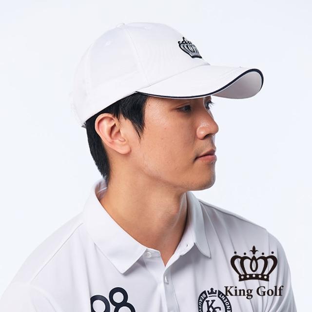 【KING GOLF】立體LOGO膠印字母刺繡可調節式球帽(白色)