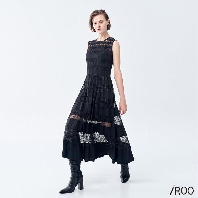 iROO【iROO】異素材拼接長洋裝
