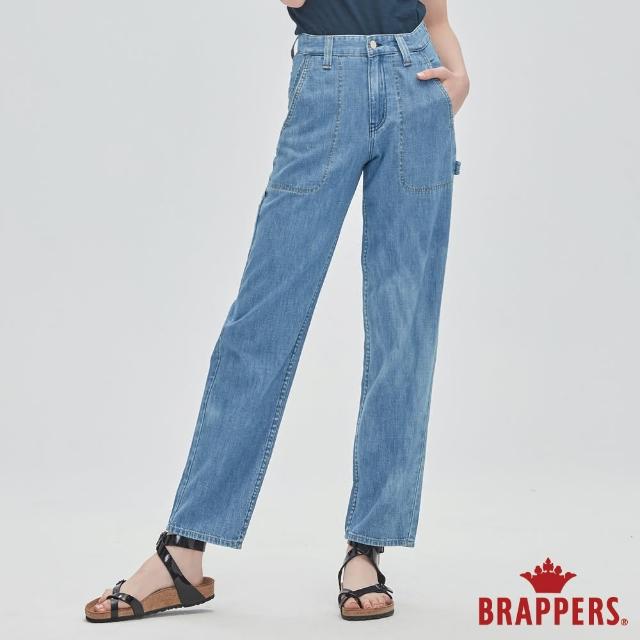 BRAPPERS【BRAPPERS】女款 Boy Friend系列-高腰全棉直筒工作褲(淺藍)