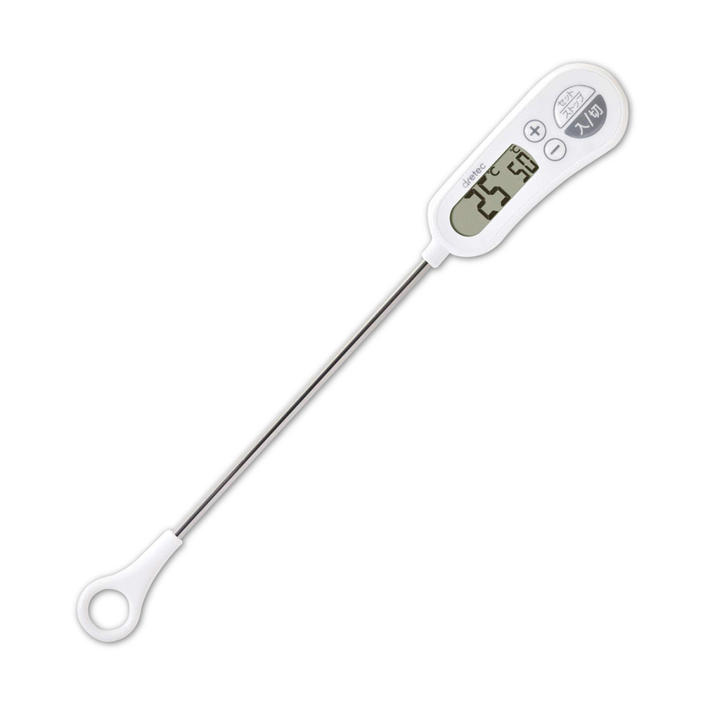 【dretec】定溫式防潑水廚房電子料理溫度計-白色(O-263WT 非供測體溫用)