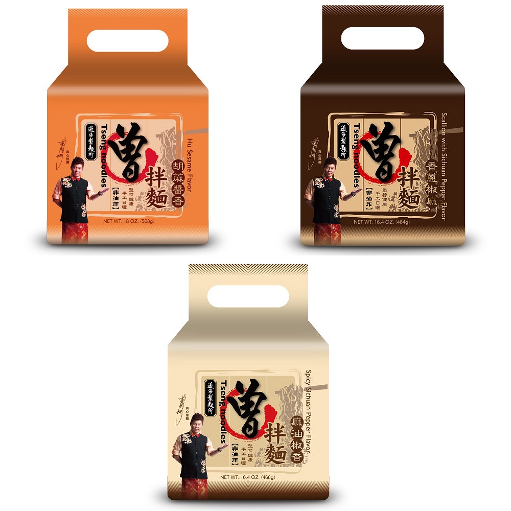 【PaMi 曾拌麵】香蔥椒麻/麻油椒香/胡麻醬香任選3袋(4包/袋)