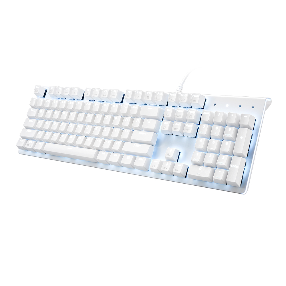 【i-Rocks】K75M PBT 白色上蓋 單色背光 機械式鍵盤