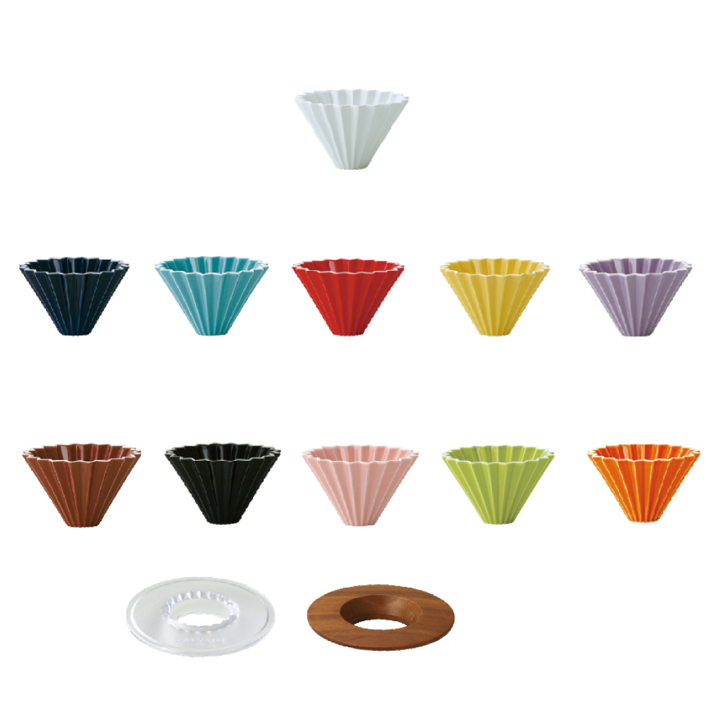 【ORIGAMI】日本 ORIGAMI 摺紙咖啡陶瓷濾杯組S 第二代 -11色(濾杯組含杯座)