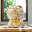 【赫本珠寶】($690-T)奧剛水晶小碎石咬金吞金獸招財擺飾-彩髮晶｜彩耀守庫(白)