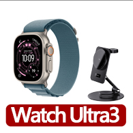 三合一充電座組【Apple】Apple Watch Ultra 3 GPS+行動網路 49mm(鈦金屬錶殼搭配高山錶環)