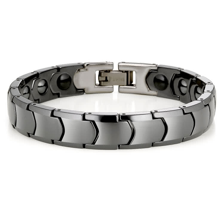 Massa G 黑色浪漫精密陶瓷健康手鍊 Momo購物網