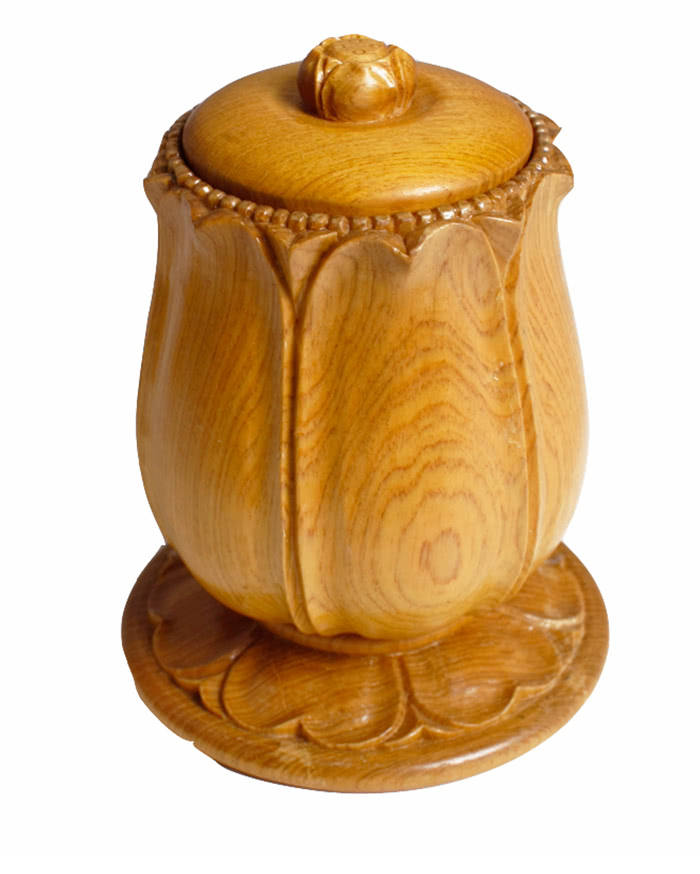 【荒木雕塑藝品】檜木手工雕刻供水杯(小)