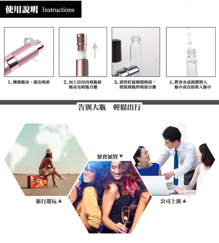 【MYBeauty】香水隨身填充噴霧瓶-旋轉款(15ML)