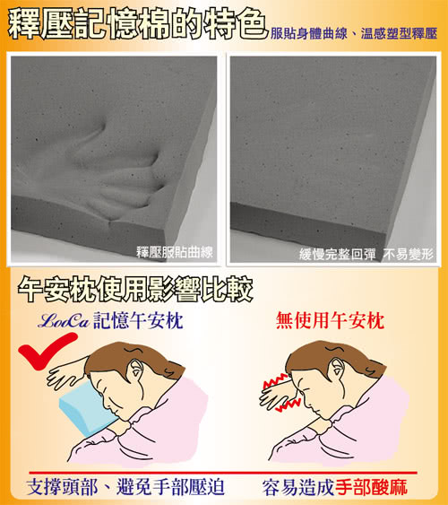 【團購組】LooCa吸濕排汗釋壓午安枕6入(共4色)