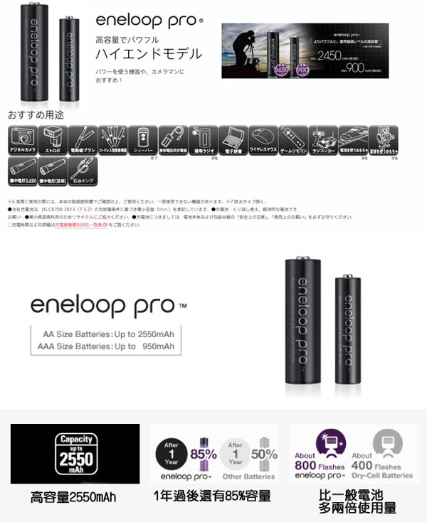 【Panasonic國際牌ENELOOP】高容量充電電池組(3號8入)