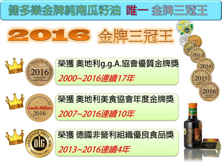 【健多樂】奧地利 金牌純南瓜籽油(250ml)