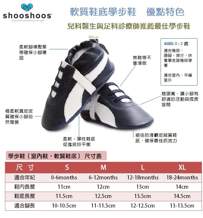 【英國 shooshoos】安全無毒真皮手工鞋/學步鞋/嬰兒鞋_海軍藍/銀白直升機(公司貨)