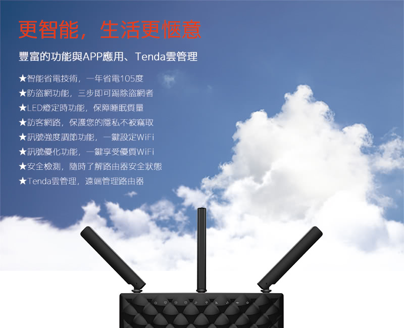 【Tenda 騰達】AC15 AC 1900M 超競速雙頻無線路由器
