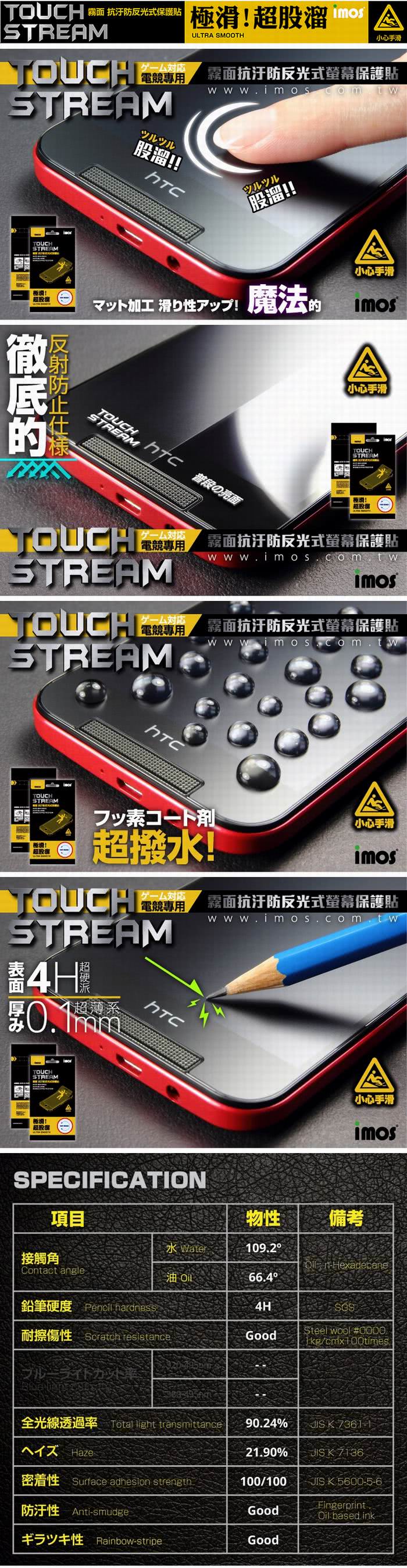 【iMOS Touch Stream】Sony Z3 螢幕保護貼(霧面)