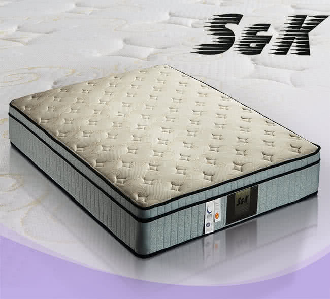 【S&K】針織布+乳膠 硬式獨立筒床墊-雙人5尺