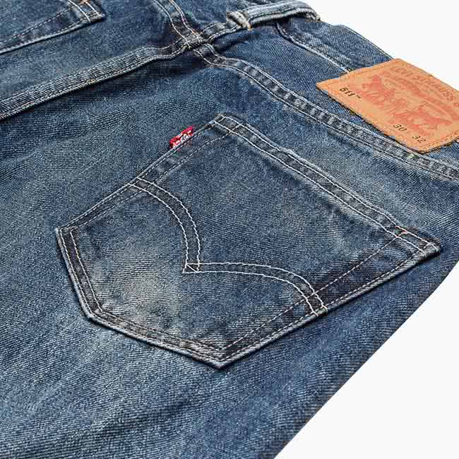 【Levis】511 修身窄管丹寧牛仔褲 破壞 縫紉 重磅 海報款