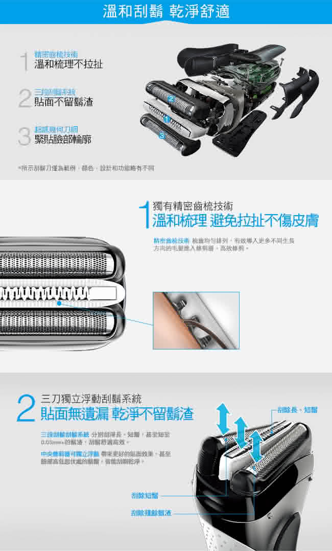 【德國百靈BRAUN】新升級三鋒系列電鬍刀（白）3020s-W(德國技術)