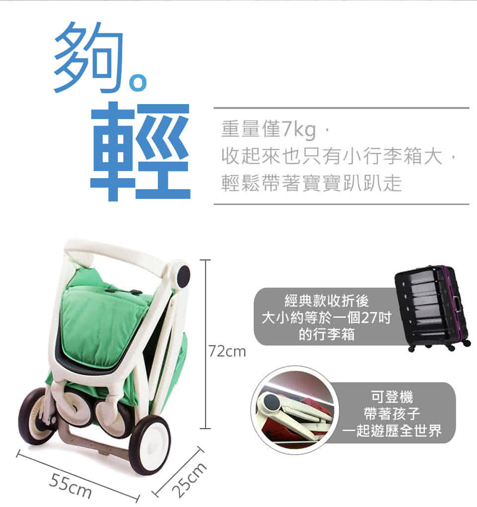 【荷蘭Greentom】UPP Classic經典款-經典嬰兒推車(尊爵黑+率性綠)