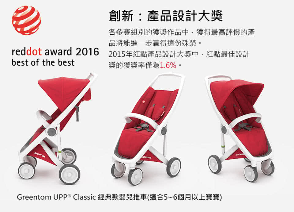 【荷蘭Greentom】UPP Classic經典款-經典嬰兒推車(尊爵黑+率性綠)