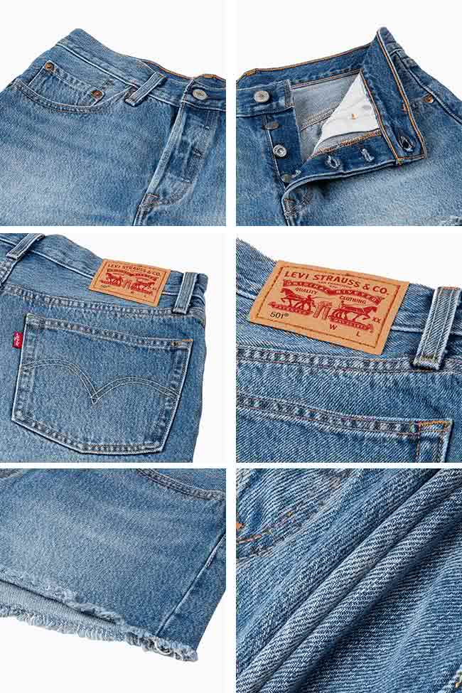 【Levis】501CT 中腰牛仔短褲 / 不收邊 / 排釦