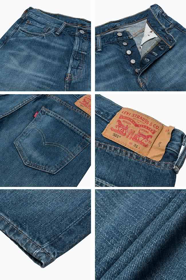 【Levis】501原創丹寧牛仔短褲 / 排扣 / 水洗刷白