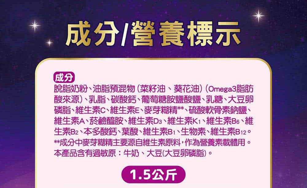 生素B2、本多酸鈣、葉酸、維生素B1、生物素、維生素B120