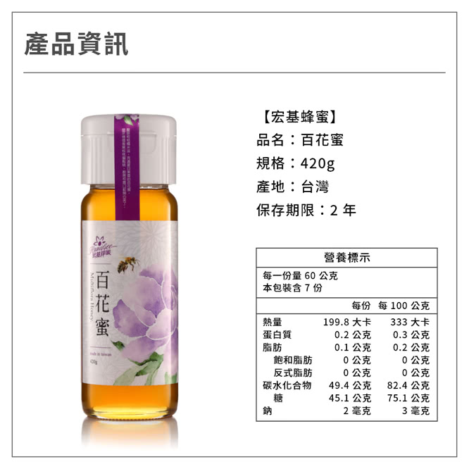 宏基蜂蜜 百花蜜4g Momo購物網