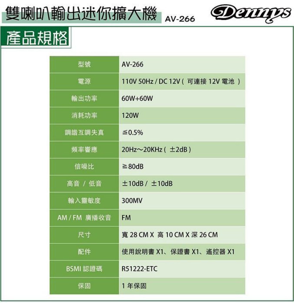 Dennys AV-266 - 詳情3