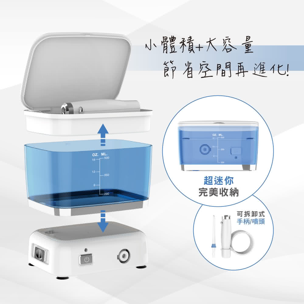 16-50012-200小體積+大容量節省空間再進化! ML超迷你完美收納可拆卸式手柄/噴頭