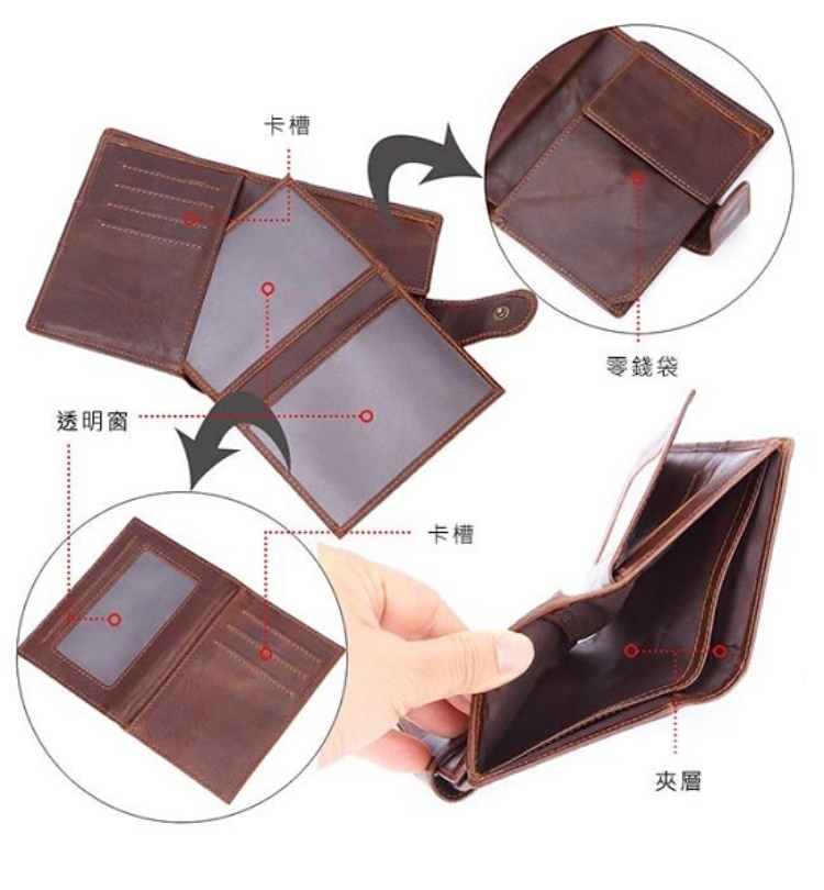 透明窗 卡槽 卡槽 零錢袋 夾層 