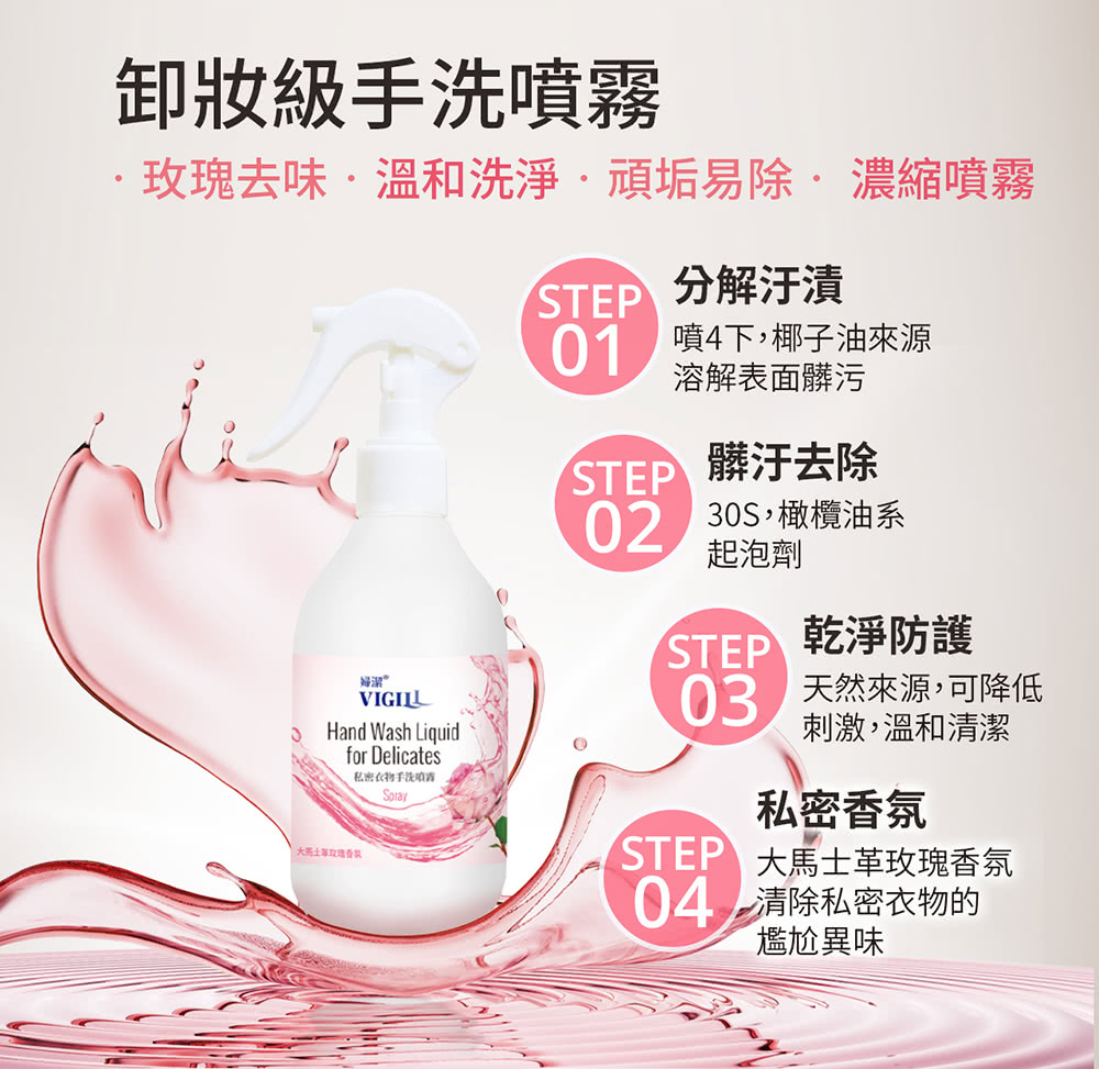玫瑰去味溫和洗淨.頑垢易除濃縮噴霧
