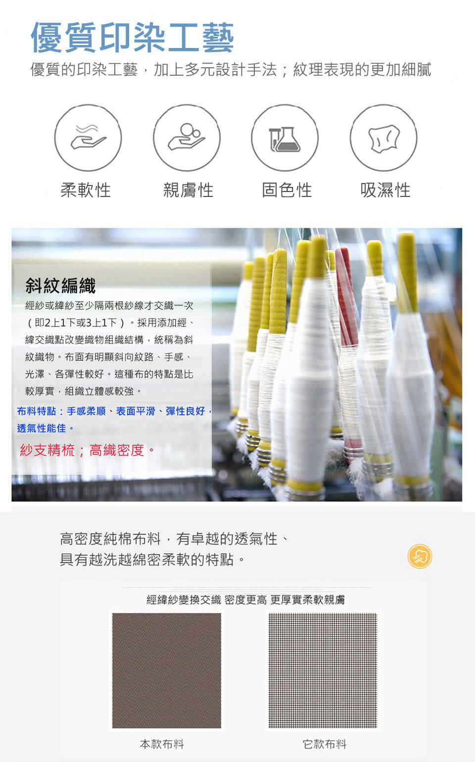 優質的印染工藝,加上多元設計手法紋理表現的更加細膩