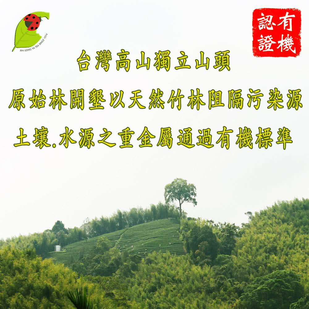 台灣高山獨立山頭 原始林開墾以天然竹林阻隔污染源 土壤,水源之重金屬通過有機標準 有機 認證 