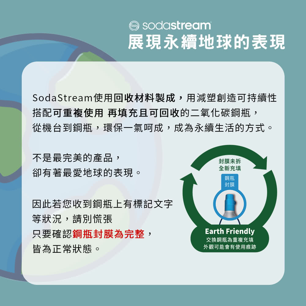 SodaStream使用回收材料製成,用減塑創造可持續性