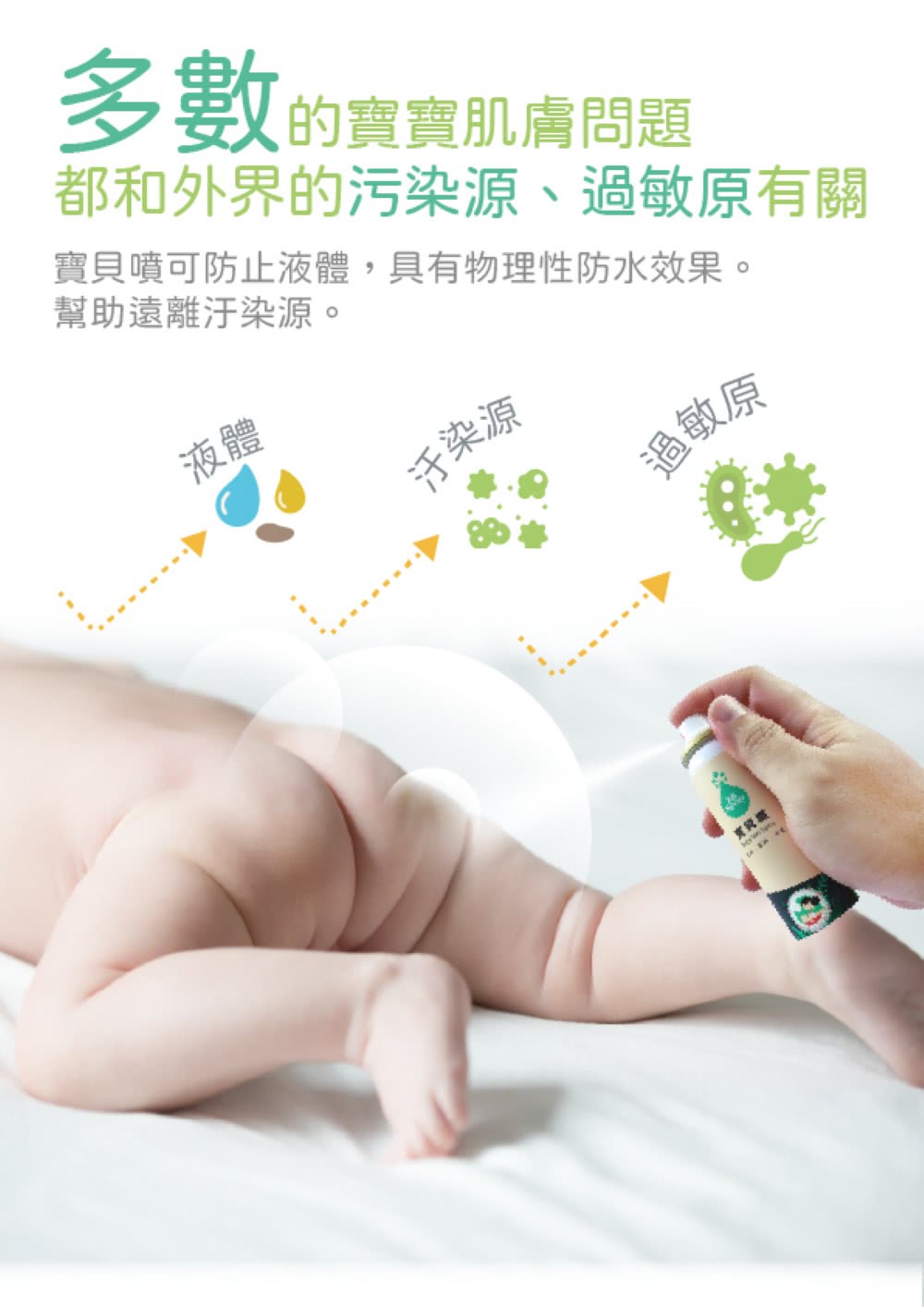 實貝噴可防止液體,具有物理性防水效果。