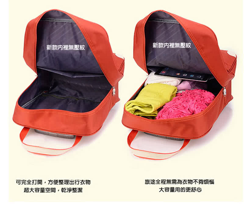 可完全打開,方便整理出行衣物