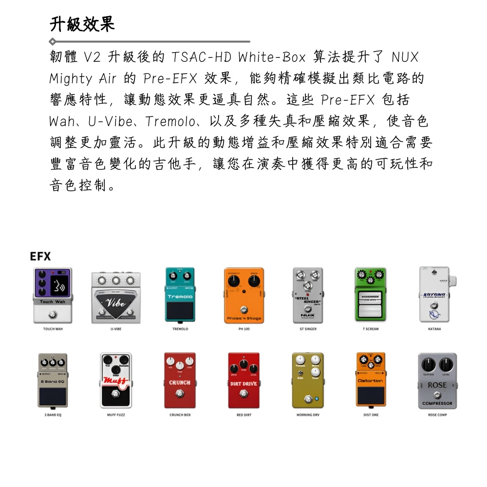 韌體 V2 升級後的 TSACHD WhiteBox 算法提升了 NUX