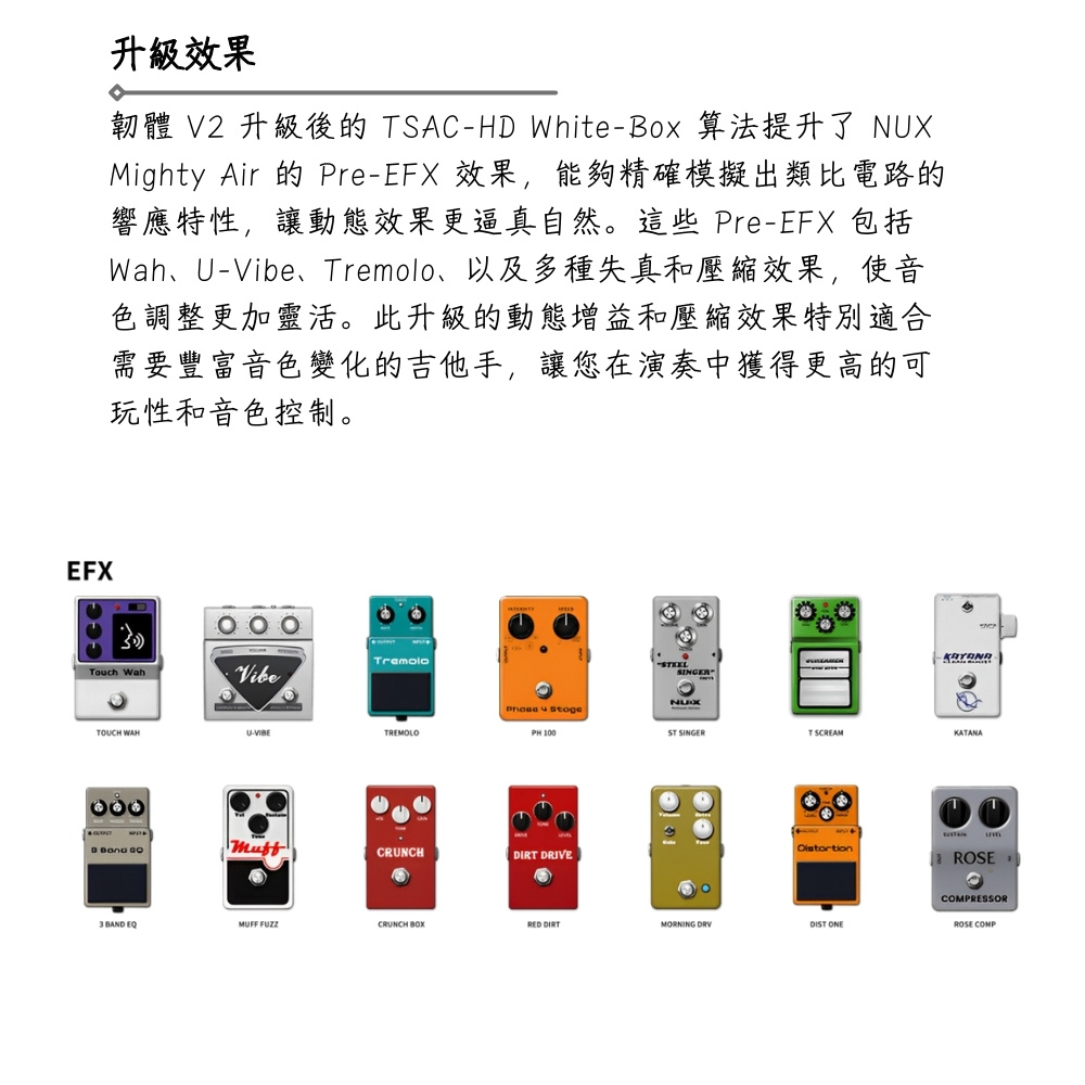 韌體 V2 升級後的 TSACHD WhiteBox 算法提升了 NUX
