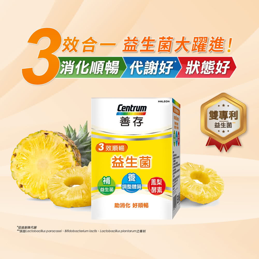 係指Lactobacillus paracasei、Bifidobacterium lactis 、 Lactobacillus plantarum之再利