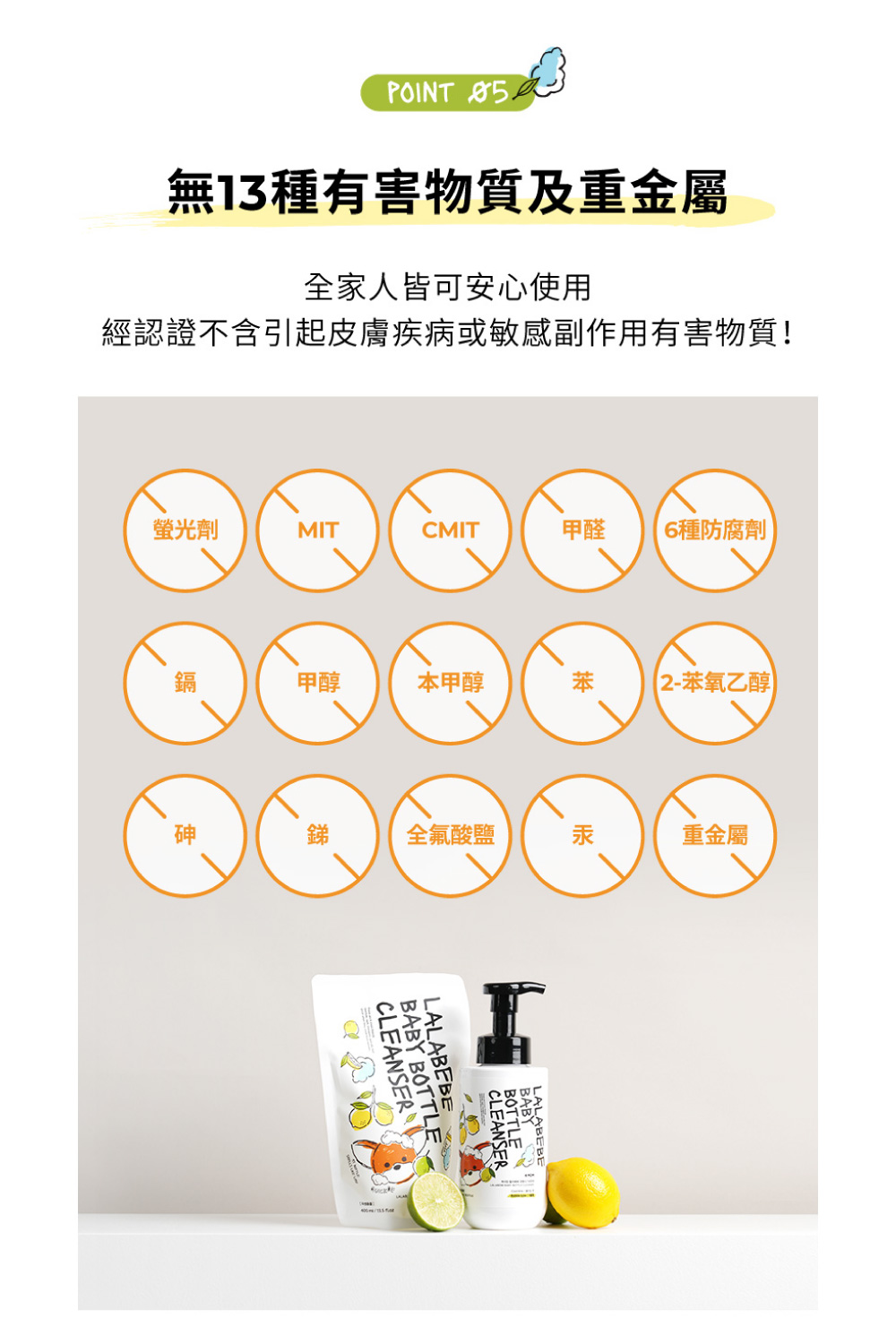 經認證不含引起皮膚疾病或敏感副作用有害物質