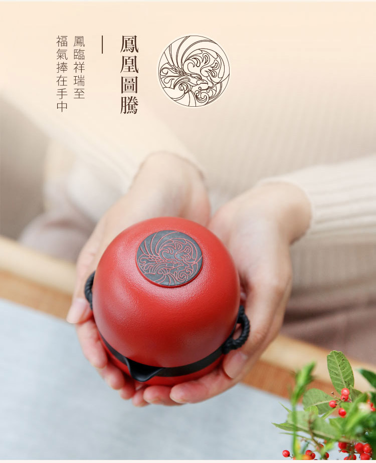 鳳凰圖騰 鳳臨祥瑞至 福氣捧在手中 