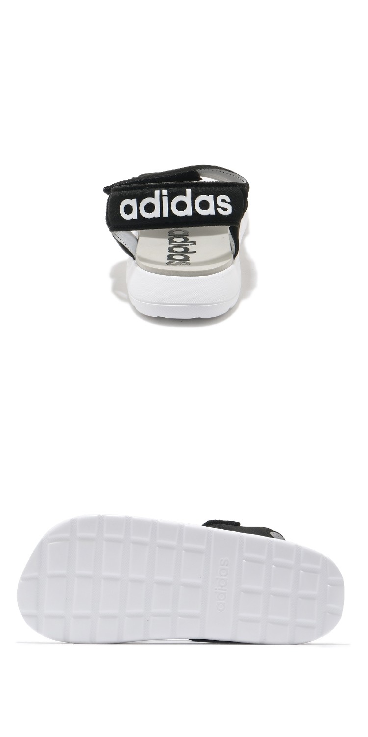 adidas 愛迪達】涼鞋Comfort Sandal 套腳穿搭童鞋愛迪達魔鬼氈簡約舒適輕便中童黑白(FY8856) - momo購物網