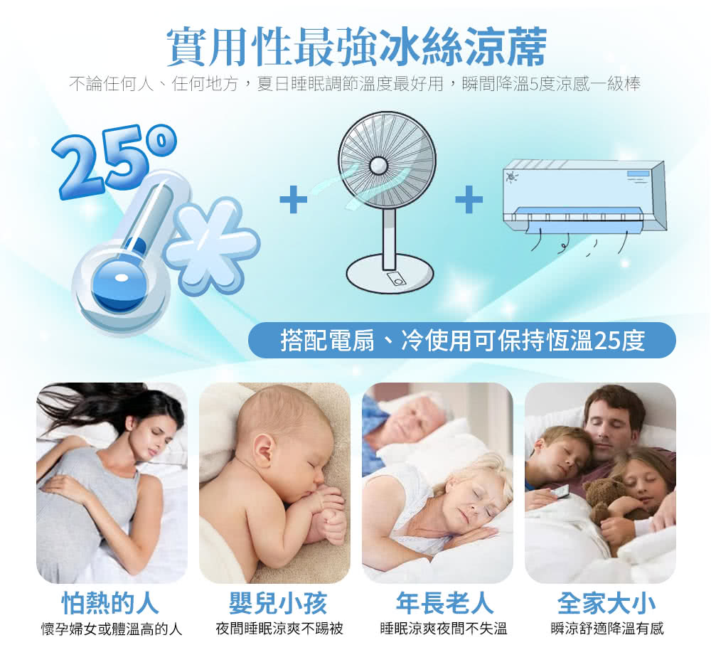 不論任何人、任何地方,夏日睡眠調節溫度最好用,瞬間降溫5度涼感一級棒