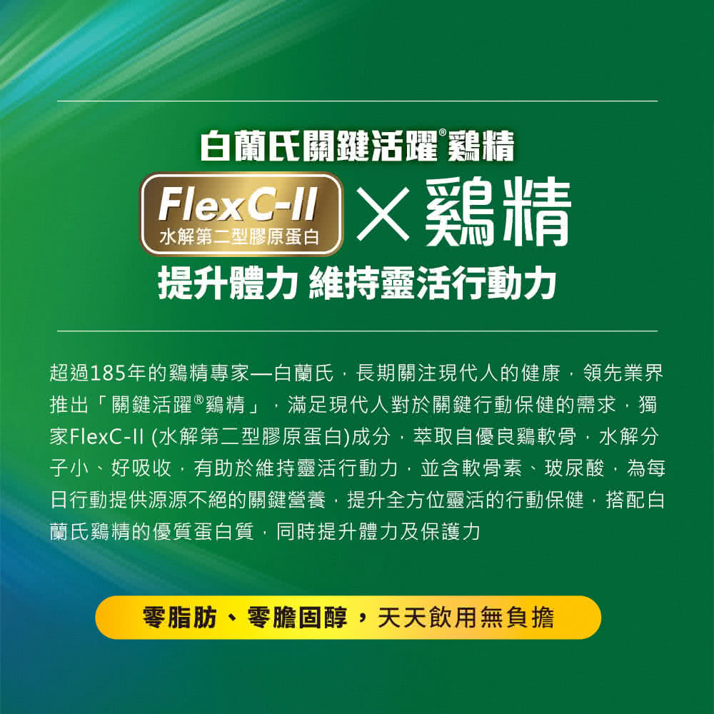 家FlexCII 水解第二型膠原蛋白成分,萃取自優良雞軟骨,水解分