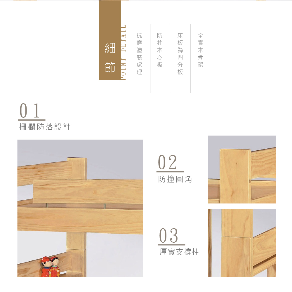 01柵欄落設計DETAILPOINT防02防撞圓角03厚實支撐柱