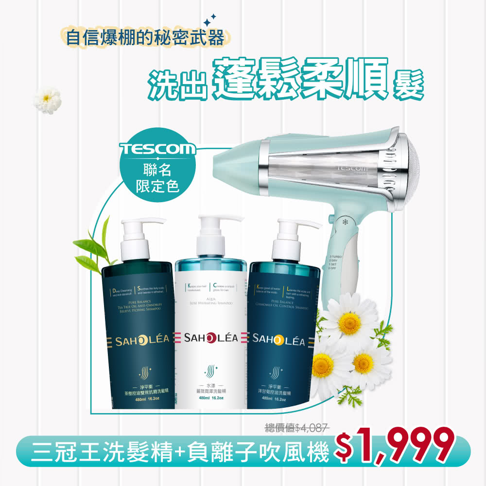 三冠王洗髮精負離子吹風機1,999