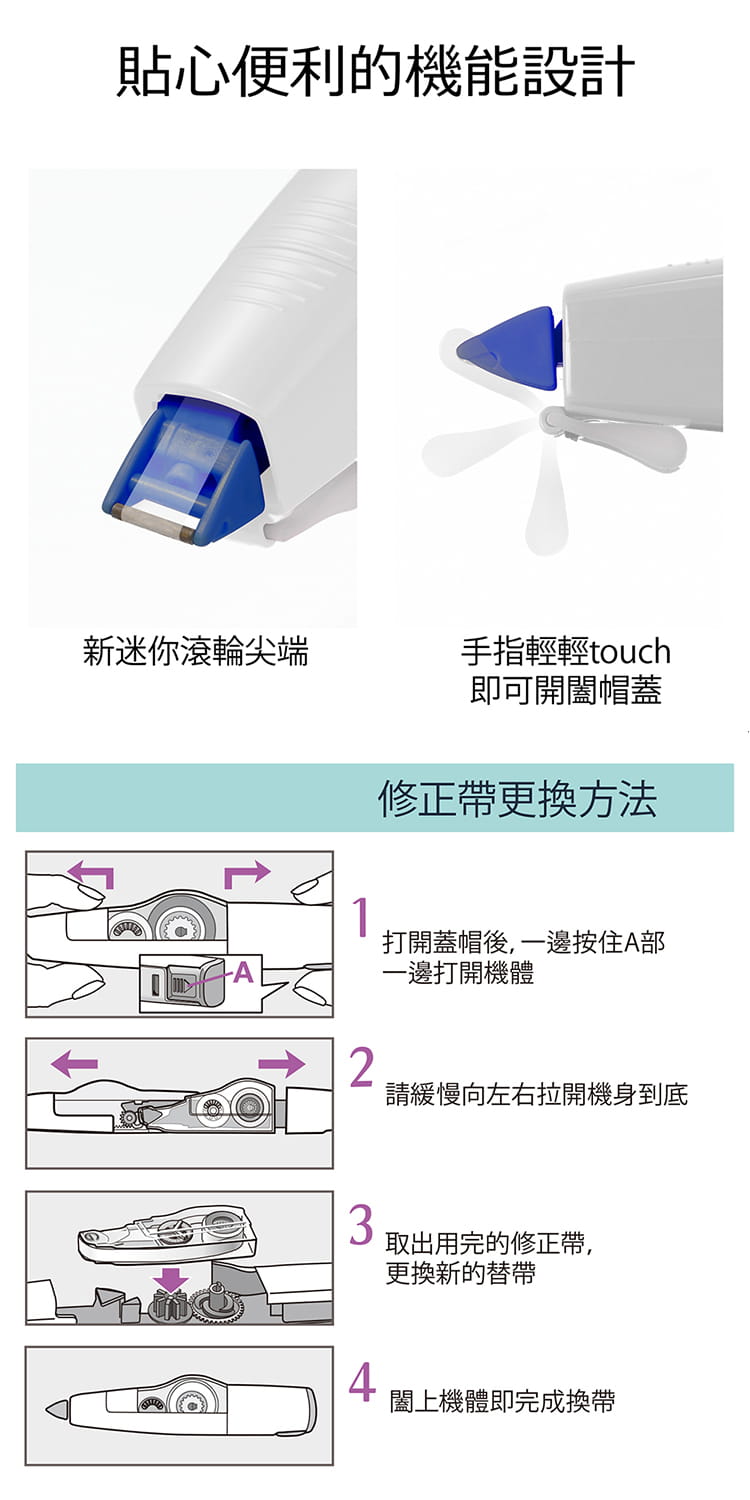 Plus 普樂士 Wh 606 Mr 智慧型滾輪修正帶6mm X 6m 藍 10入盒裝 Momo購物網